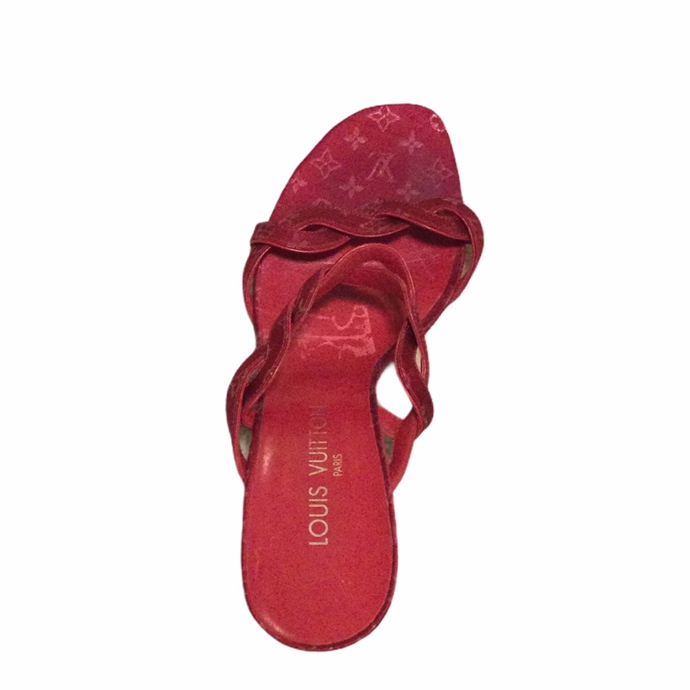 LV Monogram Satin Braided Heels Box Mules EU39/US9 - Picture 5 of 6